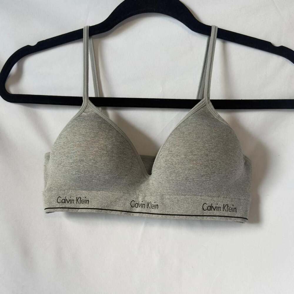 Calvin Klein Unlined Triangle Bralette 36A Grey
